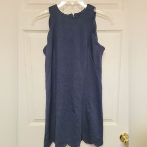 Vince Camuto Sheath Dress Navy Blue Scalloped Hem Sleeveless size 4
